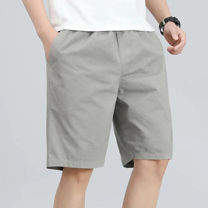 Men's Lightweight Cotton Summer Casual Shorts Loose Wide-Leg Fitness Exercise Work Shorts Comfortable Breathable