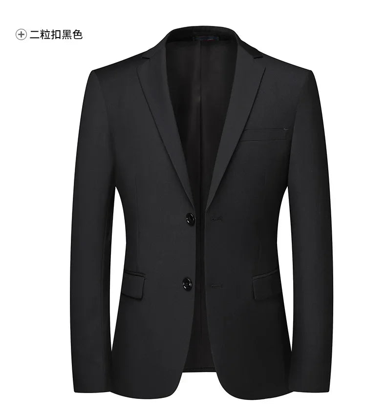 2026 New Arrival Men's Solid Navy Blue  black Blazer Single Breasted Formal Suit Jacket