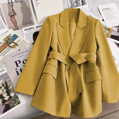 New 2026 Women's Blazer Coat Spring Autumn Korean version Self Cultivation Suit Jacket Temperament Versatile Female Suit Top