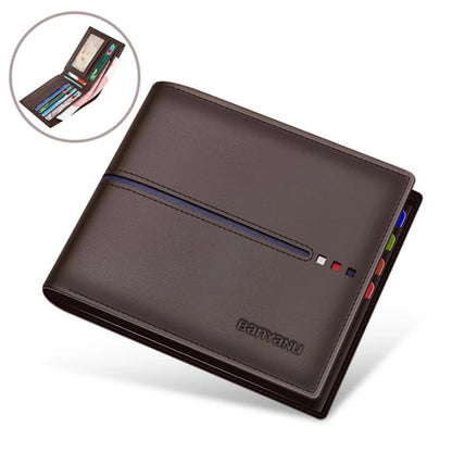 Protection Men Leather Wallet Business Small Cowhide Purse for Men Fashion Father Gifts