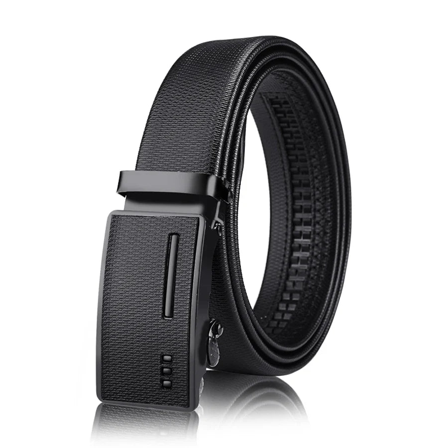 Men's Leather Belt with Automatic Buckle, Korean Version Trendy and Casual Middle-Aged and Young Business Leather Pants Belt