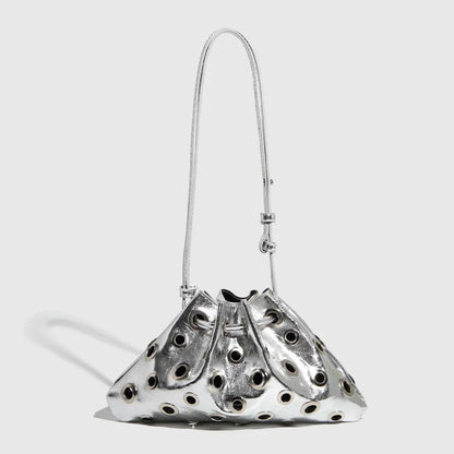 Hollow Rivet Designer Shoulder Bag Designer Luxury Bags Women 2025 Drawstring Bucket Bags High Quality Handbags Mini Purses Chic