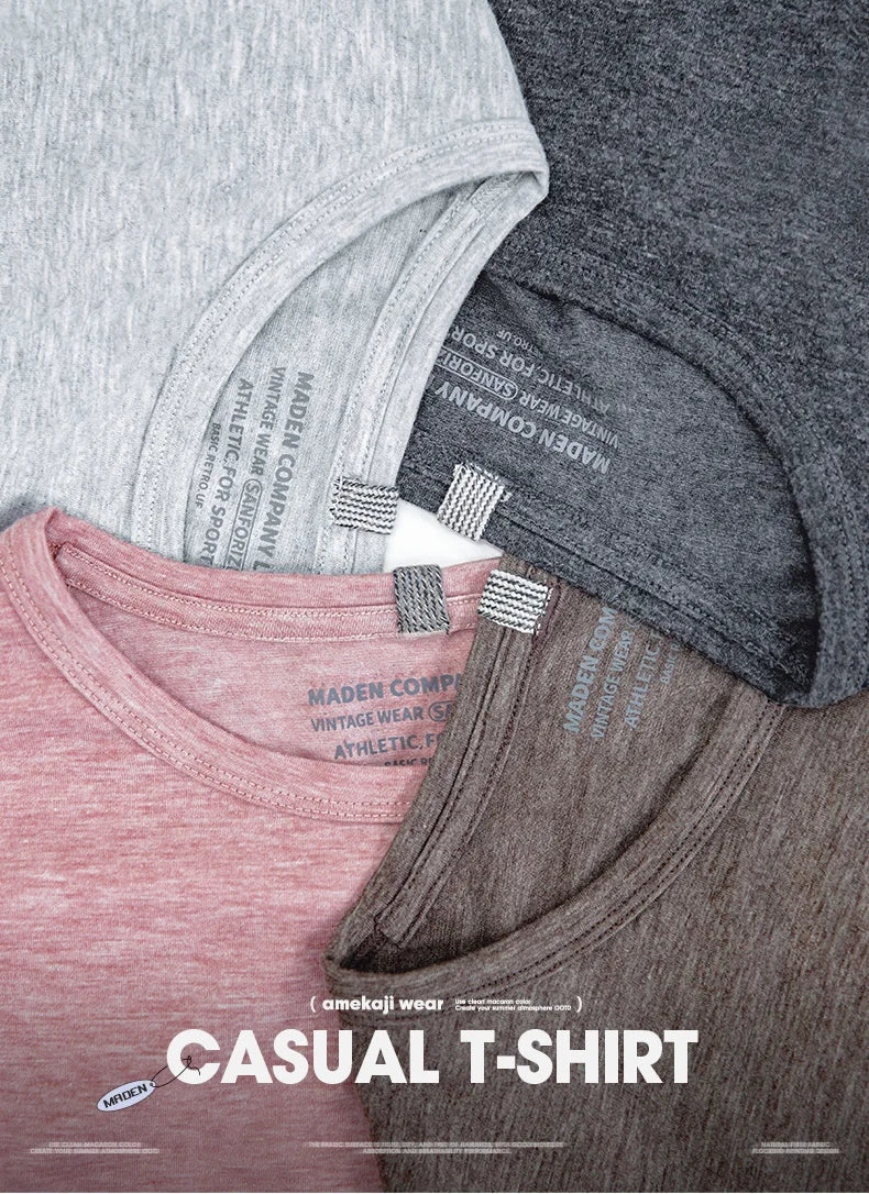 Casual Breathable Blended Short Sleeve T-shirt for Men's Summer Crew Neck Lightweight Basic Tees Versatile Loose Fit Tops