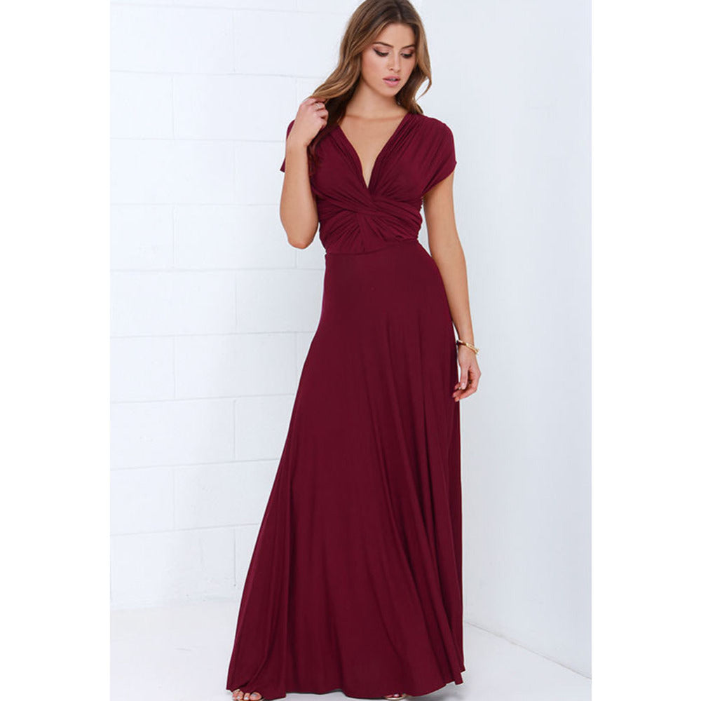 Sexy Women Multiway Wrap Convertible Boho Maxi Club Red Bandage Long Dress Party Bridesmaid Infinity Robe Longue Femme
