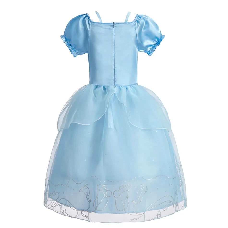 2026 Girls Costume Sleeping Beauty Aurora Princess Party Rapunzel Halloween Snow White Cosplay Costume Kid Cinderella Dress up