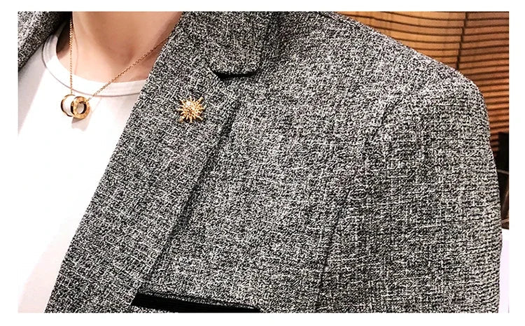 New Boutique Men's Solid Color British Style Fashion Casual Business Job Interview Gentleman Party Best Man Dress Suit