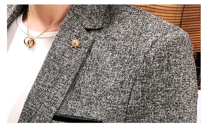 New Boutique Men's Solid Color British Style Fashion Casual Business Job Interview Gentleman Party Best Man Dress Suit