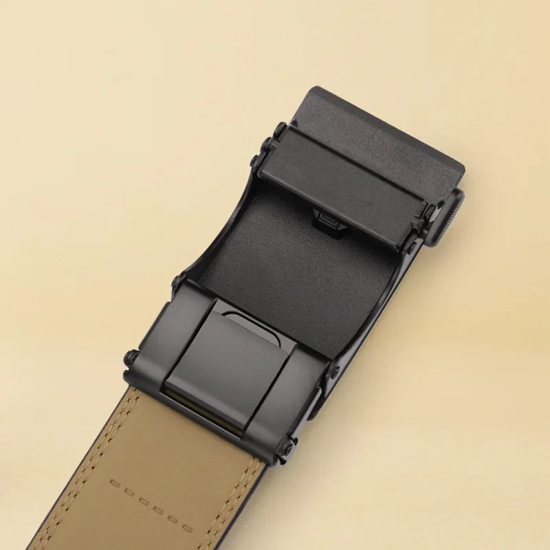 Brand Leather Belts for Men 115cm-145cm Automatic belt with ratchet strap Top quality belts, luxury belts for men