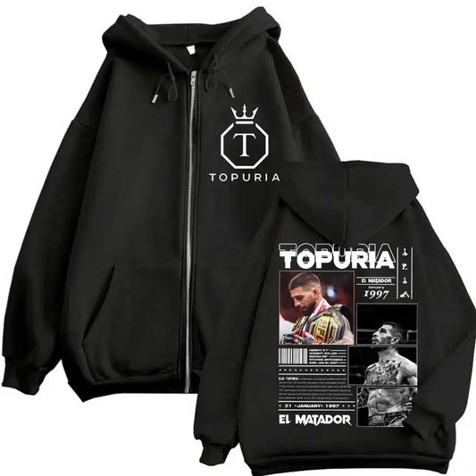 El Matador Ilia Topuria Hoodie Zipper Men Women Jacket Hiphop Streetwear Outfit Sweatshirt Tops TR6