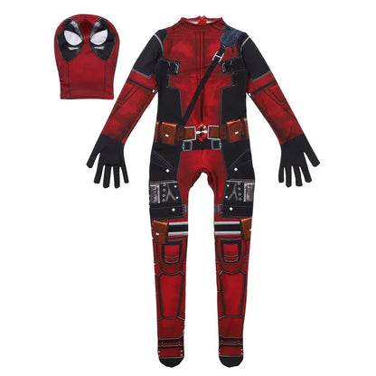 Movie Superhero Costume for Kids Justice Hero Bodysuit Halloween Mask Performance Costume Toddler Party  with Toy Gift