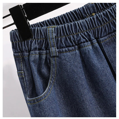 2026 Plus Size Jeans Spring Autumn High Waisted Straight Leg Women's Oversized Pants Loose Casual Wide Leg Jeans With Pockets