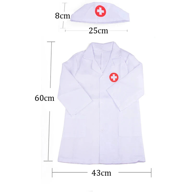 Children Cosplay Costumes Kids Doctor Clothing with Accessory Halloween Play the Role Props Uniform for Boys Girls Gifts TMZ