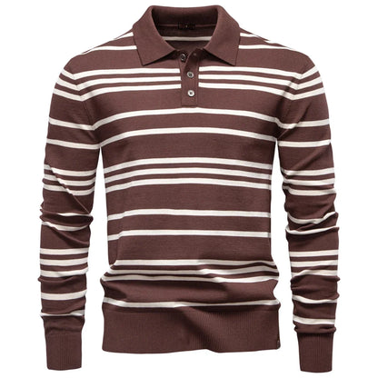 2025 Color Block Polo Men Striped Long Sleeve New Autumn Designer Social Business Premium T-shirts Male