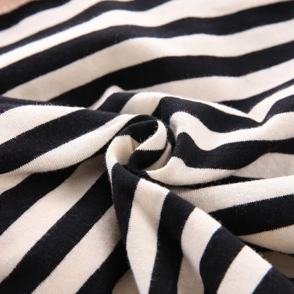 Fashion Summer Kids Baby Boys Striped Suits Short Sleeve T-Shirt with Doll+Shorts Casual Clothes Outfit Girls Clothing 2PCS/Set
