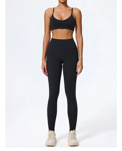Ctenkevet Summer Women 2Pcs Sleeveless Sports Set Female Gym Two-piece Yoga Set High Waist Breathable legging Sportswear Women