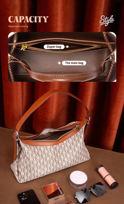 Fashion Classic Business Commuter Large Capacity Solid Color Women's New 2025 Shoulder Bag Luxury Design Women's Handbag