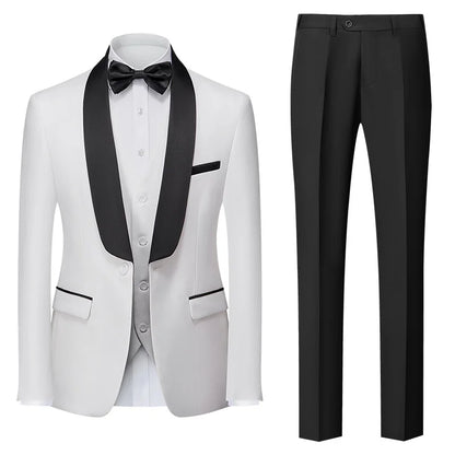 Red Men's Suit 3 Piece, Wedding Party Dress Jacket with Pants Vest, Blue, Green, Gray, Black Available, Asian Size M-5XL 6XL
