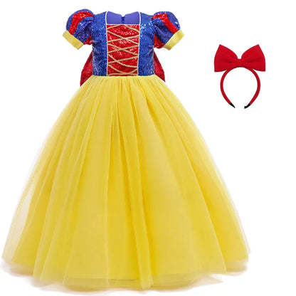 Girl Snow White Fancy Dress Kids Carnival Christmas Party Princess Costume Children Birthday Performance Clothes