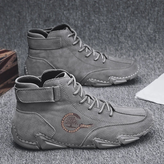 Winter Men Boots Suede Leather With Fur Ankle Boots Men Leisure Boots Keep Warm Western Boots Men Casual Sneakers Bota Masculina