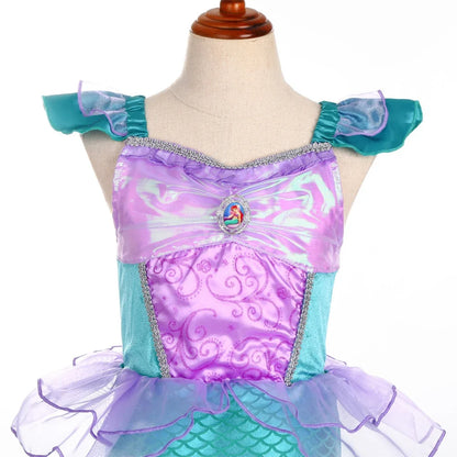Mermaid Costume for Girls Fancy Party Carnival Birthday Dress Cosplay Halloween Princess Dress