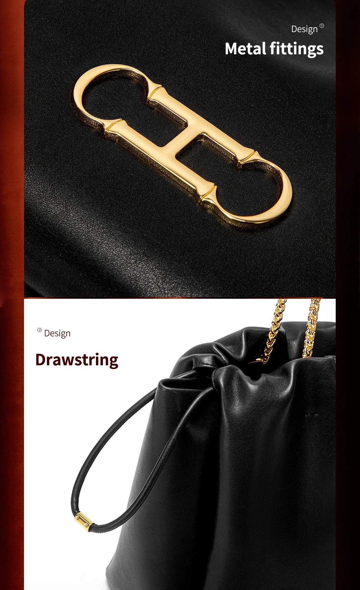 Fashion Classic Luxury Design Women's New Shoulder Bag Commuter Large Capacity Drawstring Design Bag