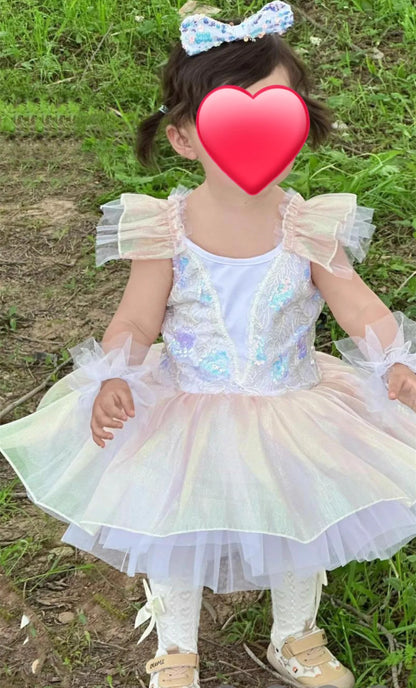 Children's Day Dance Dress Girl Ballet Princess Summer Dresses Girls Ballet Sequins Outfit Kids Clothes Vestidos Birthday Gift