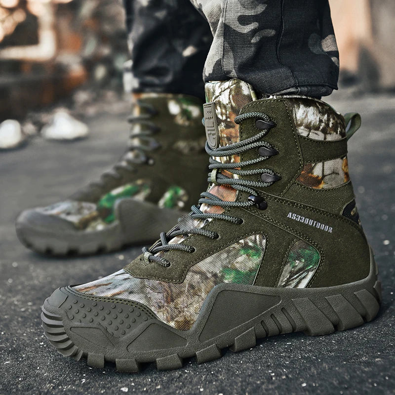 Outdoor High Top Mens Hiking Boots Waterproof Men Trekking Boots Hunting Sneakers Mountain Climbing Boots Botas Tacticas Hombre