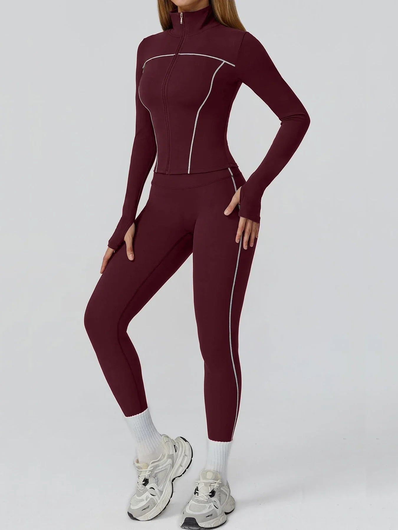 Yoga Set 2PCS Sports Outfits Women Clothes Fitness Tracksuit Gym Legging Workout Long Sleeved Female Bra Yoga Suit Sportswear