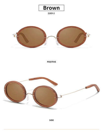 Wooden Aduit Sunglasses Brazilian rosewood Handmade Polarized Glasses Mirror Coating Lenses Eyewear With Gift Box 2103