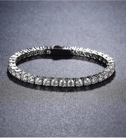 Hidden Spring Buckle Full Moissanite Tennis Bracelet D Color 2/2.5/3/4/5mm Lab Diamond Link Bracelets For Women Man Gift