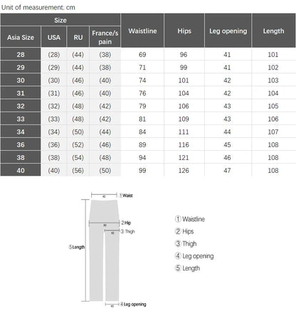 Stretch Jeans Men's 2024 New Lyocell Fabric High Quality Soft Loose Wide Pants Elastic Waist Casual Denim Trousers Streetwear