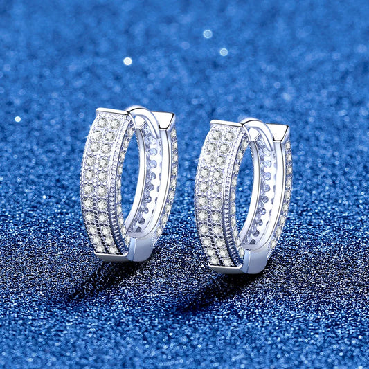 All Moissanite Stud Earrings for Women Full Diamond Small Size Ear Jewelry Dating Birthday Gift 100% 925 Sterling Silver