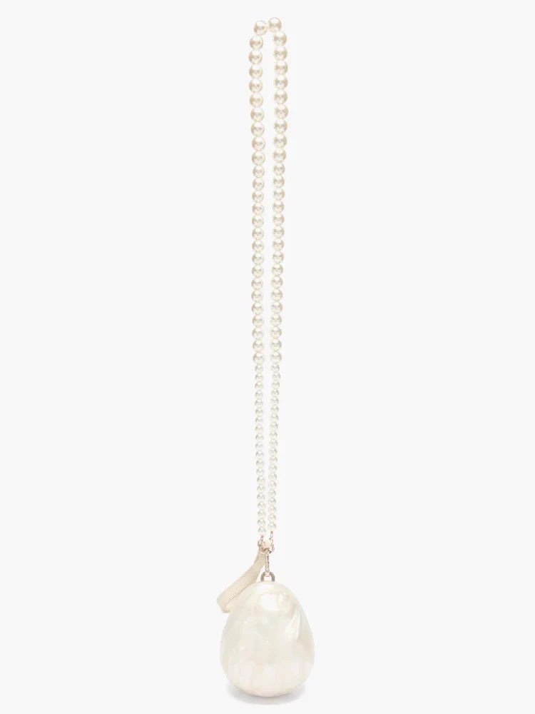 Mini Pearl Bag Crossbody Beaded Necklace Shoulder Handbag Egg Evening Fashion Totebag Women Hand Lady Phone Handbags Small Woman
