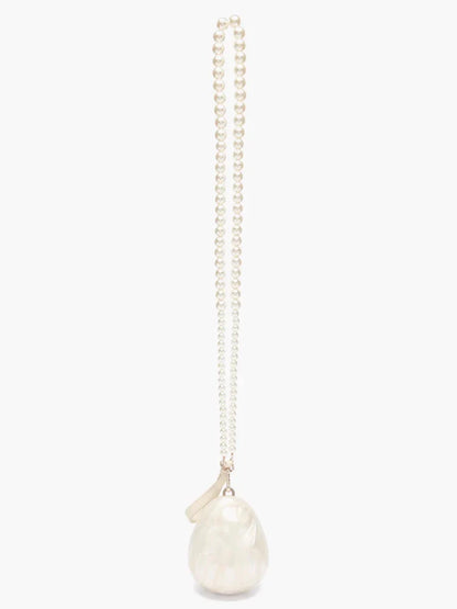 Mini Pearl Bag Crossbody Beaded Necklace Shoulder Handbag Egg Evening Fashion Totebag Women Hand Lady Phone Handbags Small Woman