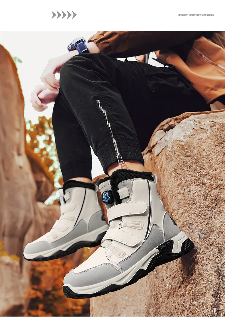 Men's Waterproof Snow Boots Midsole Warm Winter Outdoor Shoes With Slip Resistant Abrasion Resistant Outdoor Boots Men