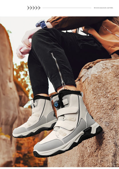 Men's Waterproof Snow Boots Midsole Warm Winter Outdoor Shoes With Slip Resistant Abrasion Resistant Outdoor Boots Men
