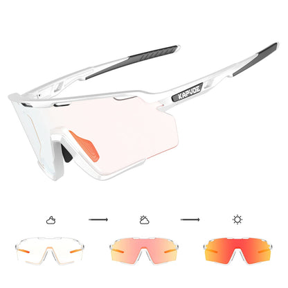 Photochromic Cycling Glasses Silver Lens Sunglasses Multi Color Men Women Bike Outdoor Eyewear Riding Driving Running