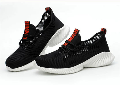summer work shoes with protection breathable Lightweight safety shoes with iron toe anti-stab anti-slip working summer shoes