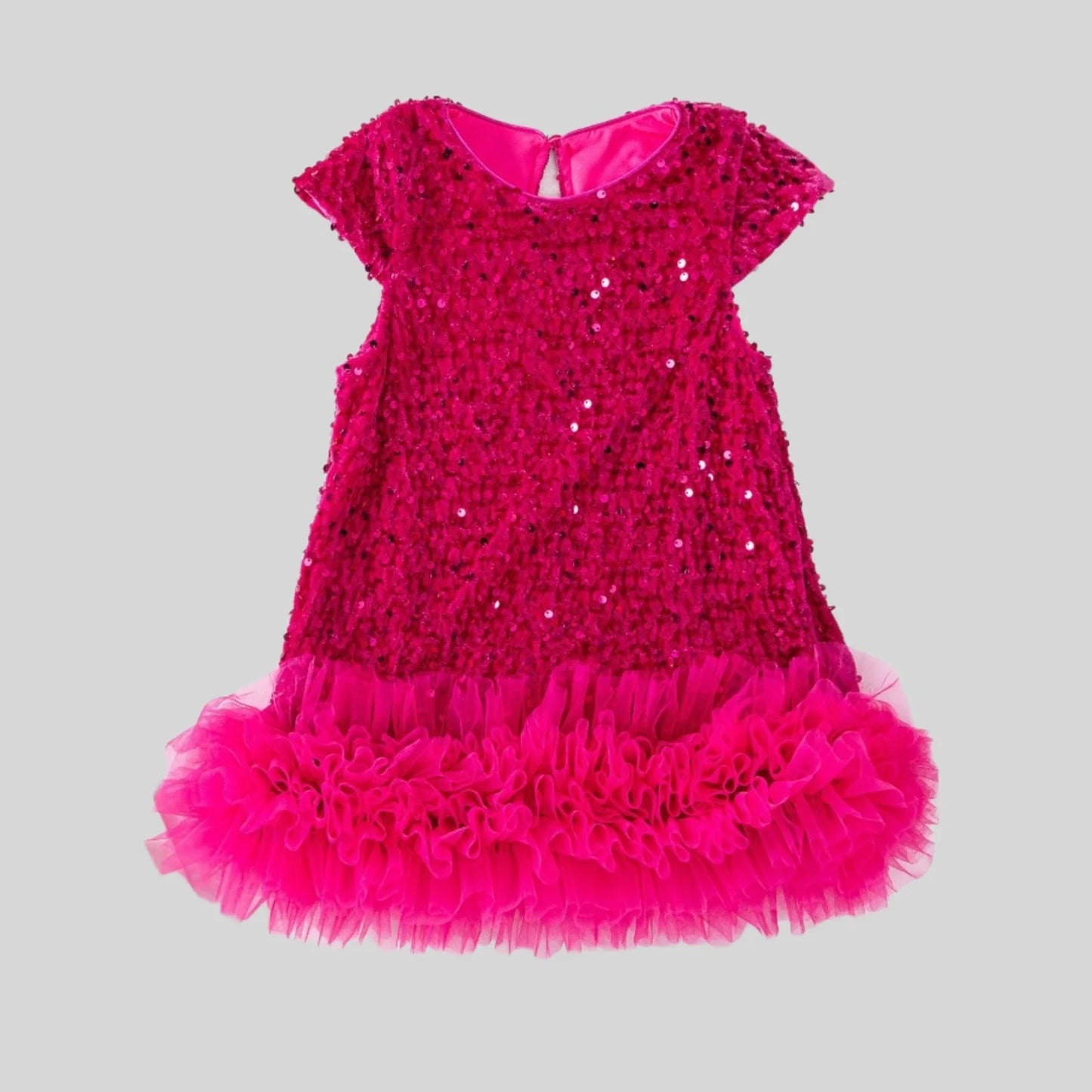 Sequin Girls Dress Kids Fluffy Birthday Formal Prom Dresses Evening Gown for Summer Princess Girls Costumes