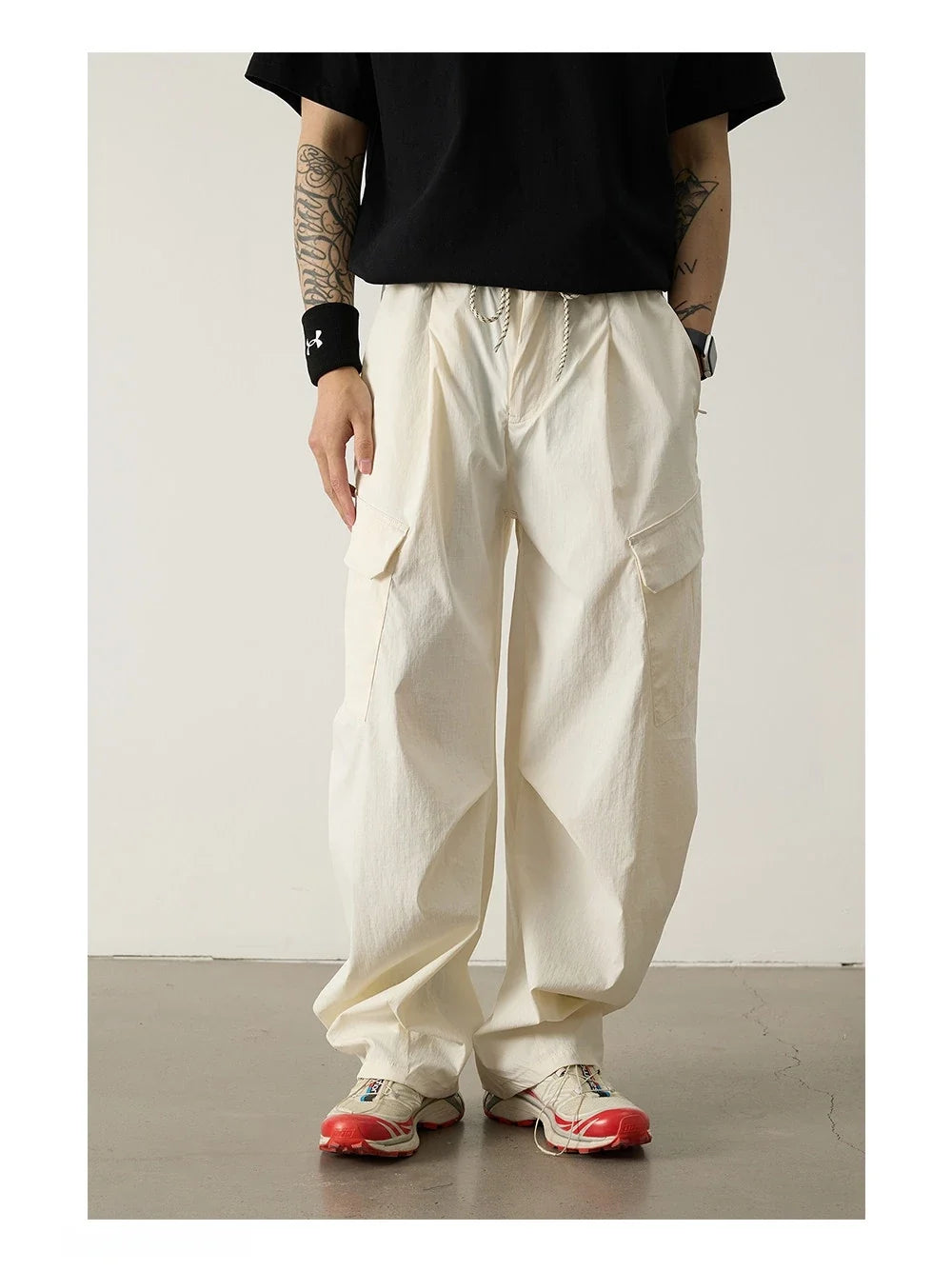 Unisex Outdoor Quick Dry Lightweight Techwear Hiking Cargo Pants Loose Fit Casual Sports Spring Summer Thin Long Pants Trendy