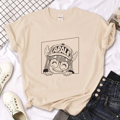 Arale T-shirt female designer Japanese women's casual loose fitting T-shirt girl designer Harajuku clothing