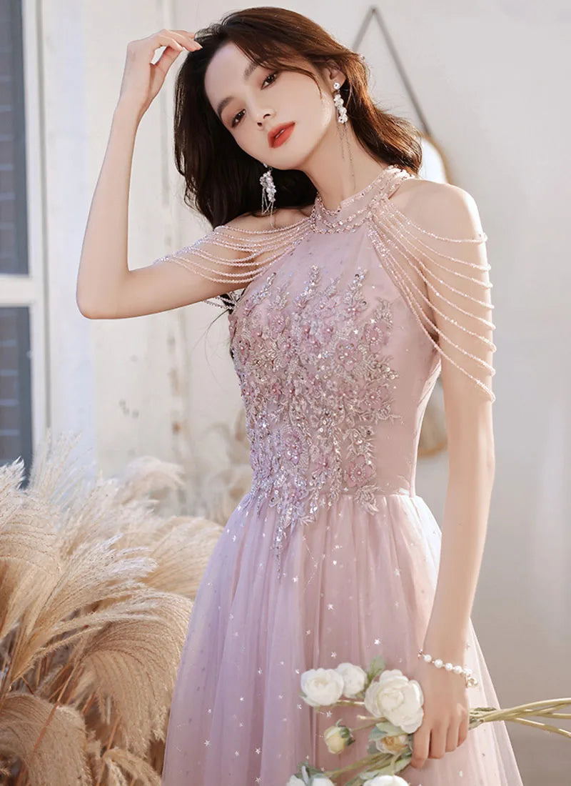 Luxury High Quality Pink Evening Dress 2026 For Prom Birthday Socialite Senior Specical Vestidos Party Dress For Women