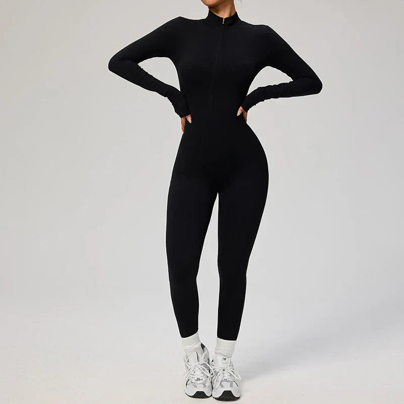 Zipper Jumpsuit Women Quick Dry Clothing Sportswear Woman Gym Yoga Sport Sets Spandex Nylon Workout Sets Women Tracksuit