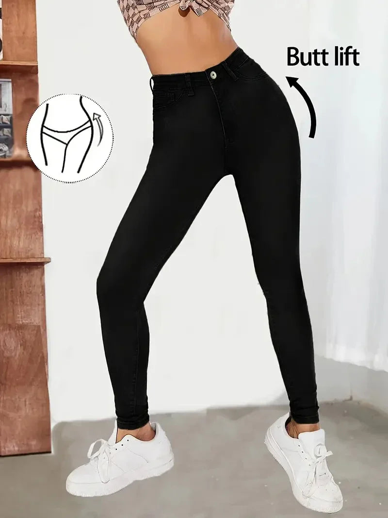 Y2k Jeans For Woman Vintage Style Black Stretch Skinny High Waist Denim Pants Casual Fashion Trousers Comfort Fit