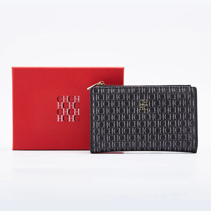 Women's Wallet CHCH Fashion Letter Cartoon Pattern Classic Retro Long Storage Wallet PVC Material Bag