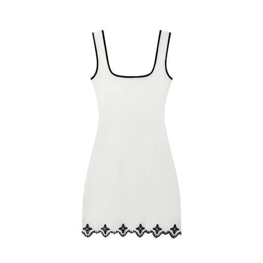European and American style 2025 winter new women's clothing artificial pearl embroidery sleeveless short dress