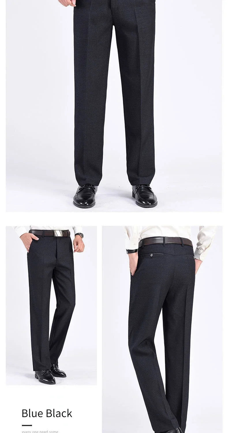 Mens Summer Casual Suit Thin Pants Classic Formal Business Fashion Autumn Thick Stretch Trousers Male Brand Clothes GOZBKF