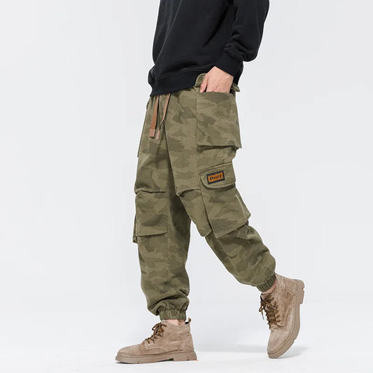 Fashion Cargo Pants Men Cotton Baggy Big Size Camouflage Trouser Male Jogger Loose Fit Multipocket Spring Autumn Plus Streetwear