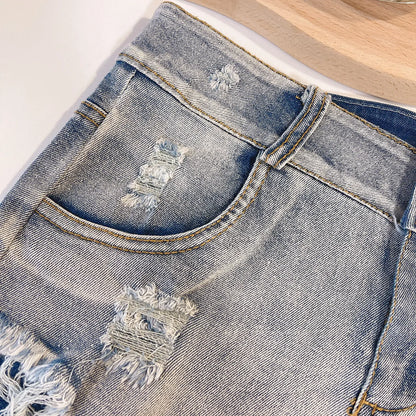 Women's Summer Sexy High Waist Denim Shorts 2025 Female Fashion Hollow Out Hole Hot Pants Short Jeans