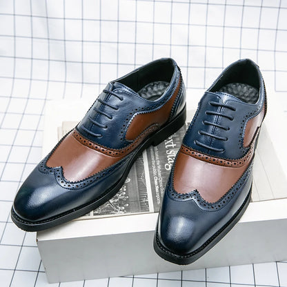 Italy High Quality Pointed Fashion Oxford Shoes Lace Up Men's Shoes Pointed Style Luxury Moccasin Casual Luxury Leather Shoes